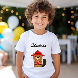 Niedlicher Muskoka Canada Beaver mit Red Hat T-Shirt