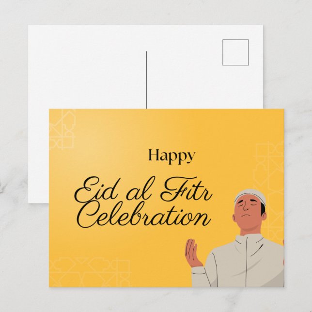 Niedlicher muslimischer Junge und Mädchen Eid Muba Postkarte (Vorne/Hinten)