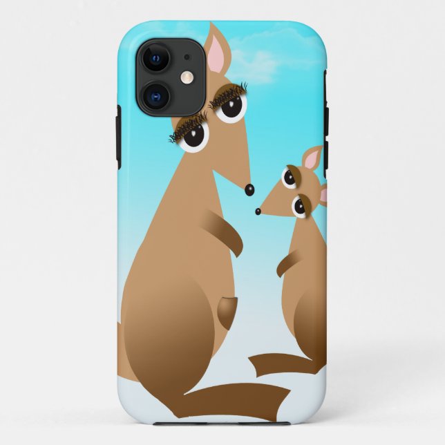 Niedlicher Mutter- und Babykänguruh Case-Mate iPhone Hülle (Rückseite)