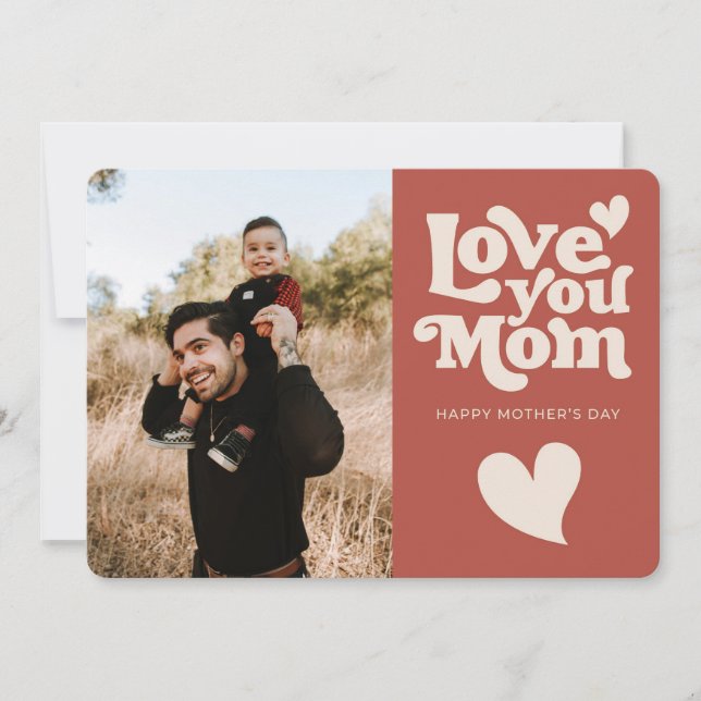 Niedlicher Muttertag im Retro Feiertagskarte (Vorderseite)