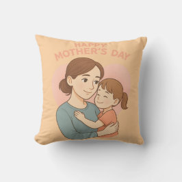 Niedlicher Muttertagswirbel Kissen Mama & Tochter