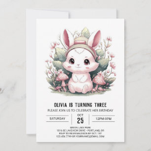 Niedlicher Mystic Bunny Digital Geburtstag Einladung