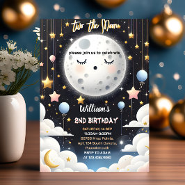 niedlicher Nachthimmel am 2. Geburtstag Einladung