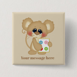 Niedlicher Nähknopf Name oder Nachricht hinzufügen Button