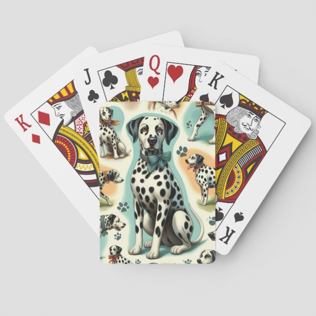 Niedlicher nahtloser Dalmatiner Spielkarten (Rückseite)