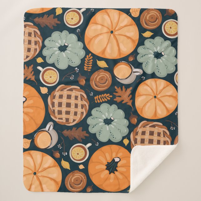 Niedlicher nahtloser Herbstverlauf Sherpadecke (Vorderseite)