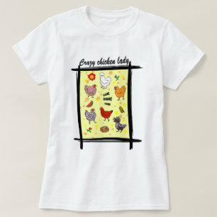 Niedlicher nahtloser Huhnmuster-Cartoon T-Shirt