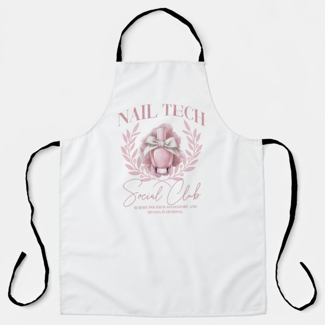 Niedlicher Nail Tech Coquette Nail Polnischer Sozi Schürze (Vorderseite)