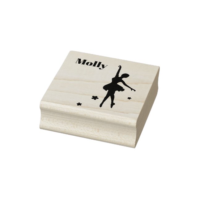 Niedlicher Name Ballerina Custom Initial Kautschuk Gummistempel (Stempel)