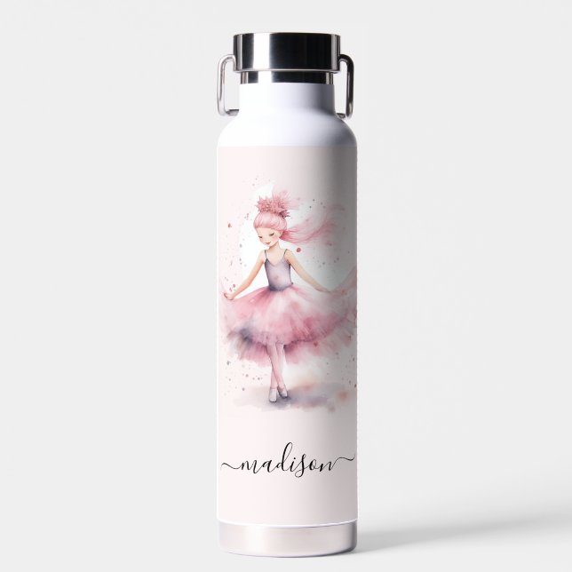 Niedlicher Name der Ballerina-Schrift Trinkflasche (Vorne)