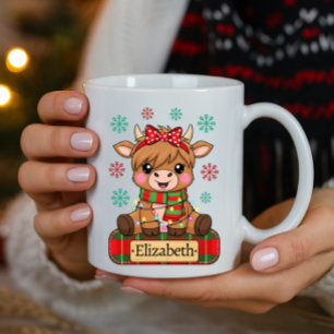 Niedlicher Name der Hochlandkuh Personalisiert Kaffeetasse