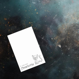 Niedlicher Name der schwarzen Cartoon Post-it Klebezettel