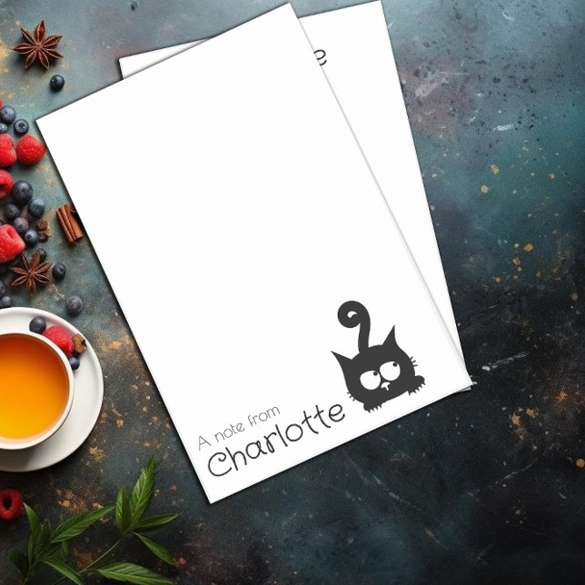 Niedlicher Name der schwarzen Cartoon Post-it Klebezettel (Von Creator hochgeladen)