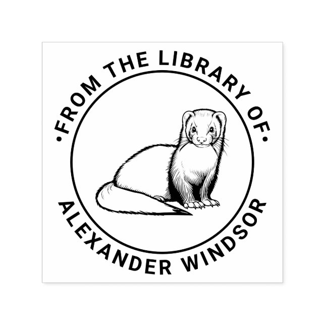 Niedlicher Name des Bibliotheksbuchs Permastempel (Design)