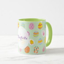 Niedlicher Name des Eiermusters "Green Oaster" Tasse