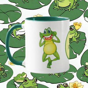 Niedlicher Name des Frosches in Monogramm Tasse