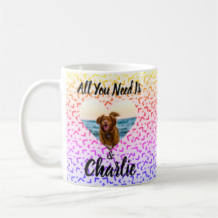 Niedlicher Name des Gemusterten Dog-Fotos Benutzer Kaffeetasse