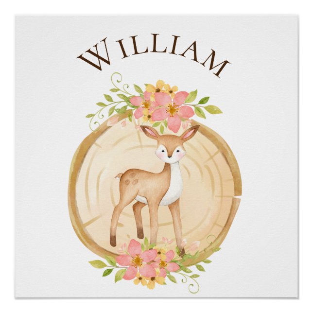 Niedlicher Name des Hirschbaums Poster (Vorderseite)