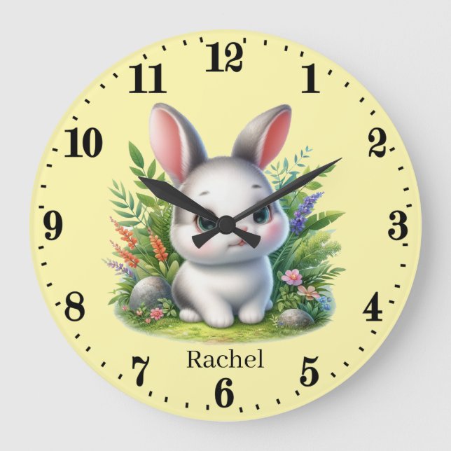 Niedlicher Name des Mädchenhauses Große Wanduhr (Vorderseite)