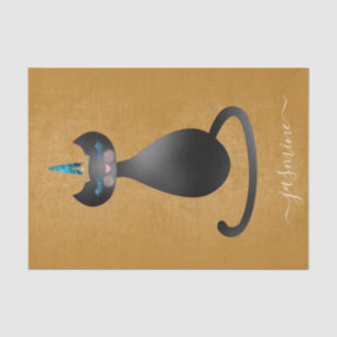 Niedlicher Name des Monogram-Skripts Seidenpapier