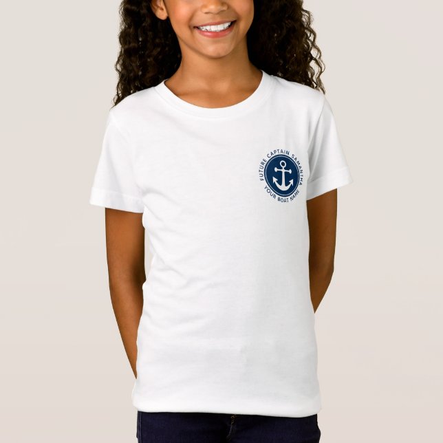 Niedlicher Name des Nautic Anchor Rope Navy T-Shirt (Vorderseite)