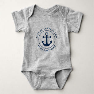 Niedlicher Name des Schiffs für den Anker der Navy Baby Strampler