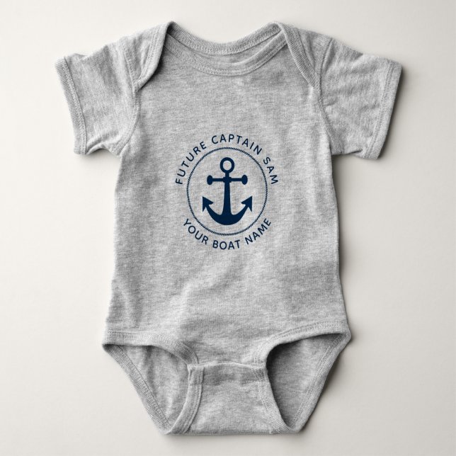 Niedlicher Name des Schiffs für den Anker der Navy Baby Strampler (Vorderseite)