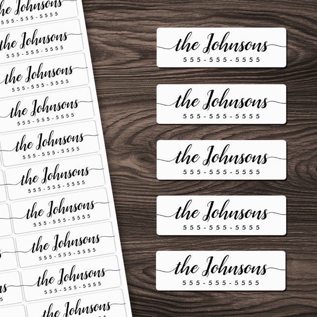 Niedlicher Name des  Skripts mit benutzerdefiniert Etiketten (Custom color cute script name & number waterproof labels)