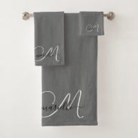 Niedlicher Name für Monogramm-Skripte Grau