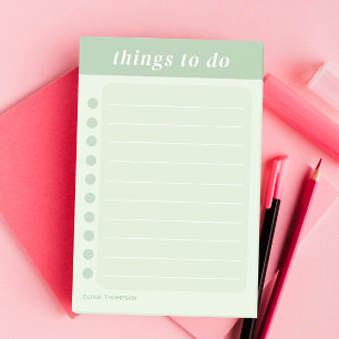 Niedlicher Name Grüne Schule Tägliche Aufgaben Post-it Klebezettel