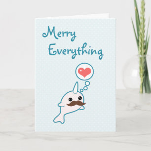 Niedlicher Narwhal Feiertag Feiertagskarte