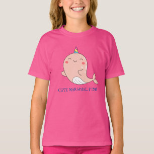 Niedlicher Narwhal Fisch Einhorn Regenbogensee Geb T-Shirt