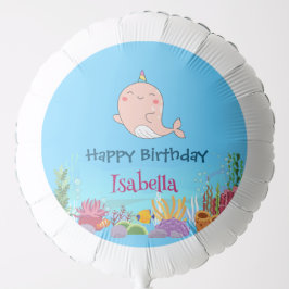 Niedlicher Narwhal Fisch Einhorn Whale See Geburts Ballon