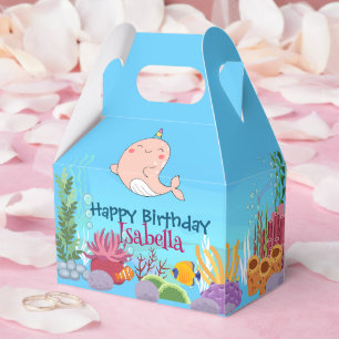 Niedlicher Narwhal Fisch Einhorn Whale See Geburts Geschenkschachtel
