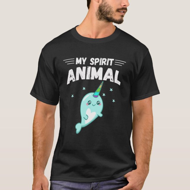 Niedlicher Narwhal My Spirit Animal Happy for Narw T-Shirt (Vorderseite)