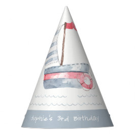 Niedlicher Nautic Soft Red Blue Sailboat Kindergeb Partyhütchen
