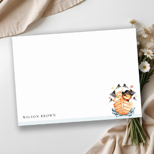 Niedlicher Nautical Pirate Ship Lion Cub Kindergeb Mitteilungskarte