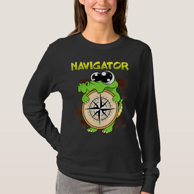 Niedlicher Navigator Welligator-Kompass T-Shirt (Vorderseite)