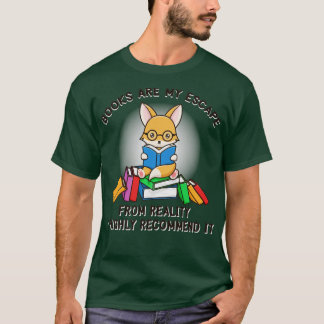 Niedlicher Nerd Fox beim Lesen von Büchern T-Shirt