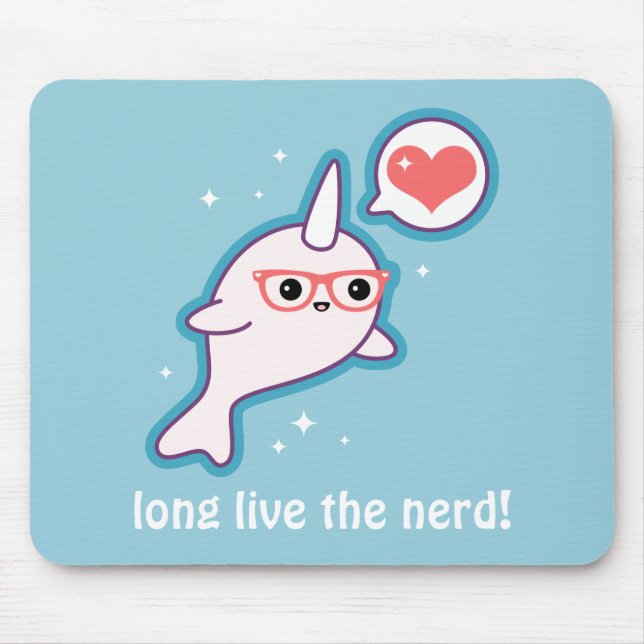 Niedlicher Nerd Narwhal Mousepad (Vorne)