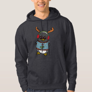 Niedlicher Nerd Pinguin Graphic   Uganda Weihnacht Hoodie