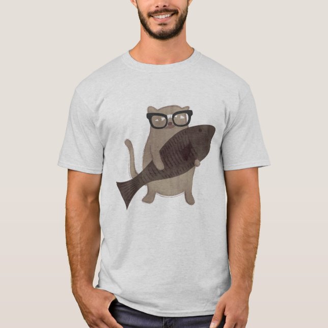 Niedlicher Nerdy Katzen-T - Shirt (Vorderseite)