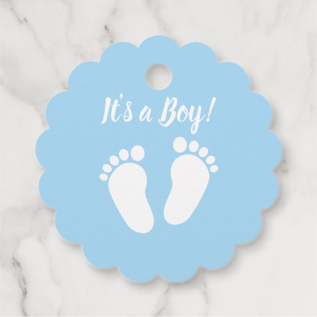 Niedlicher neuer Baby Dusche Gastgeschenk Fußabdru Geschenkanhänger (Rückseite)