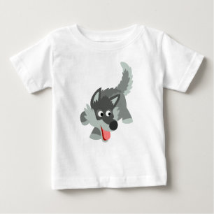 Niedlicher Neugieriger Cartoon Wolf Baby T - Shirt