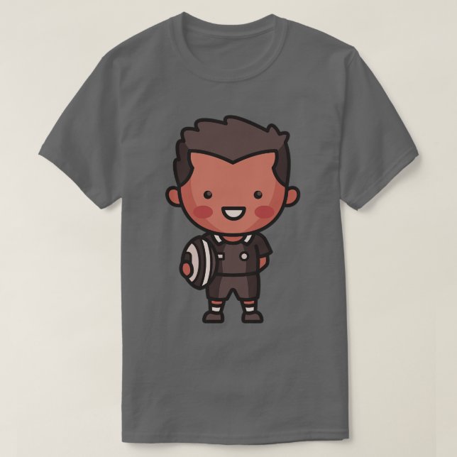 Niedlicher Neuseeländischer Rugby Player T-Shirt (Design vorne)