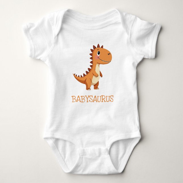 Niedlicher neutraler Dinosaurier Babysaurus Baby Strampler (Vorderseite)