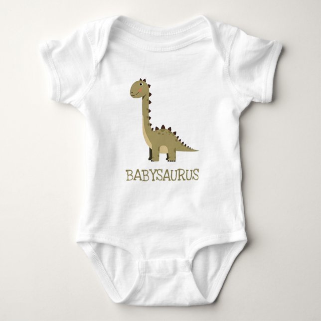 Niedlicher neutraler Dinosaurier Babysaurus Baby Strampler (Vorderseite)