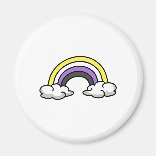 Niedlicher nichtbinärer Regenbogen Magnet (Vorne)