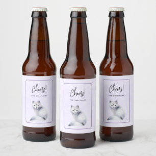 Niedlicher Nordic Fox mit floralen Markierungen Bierflaschenetikett
