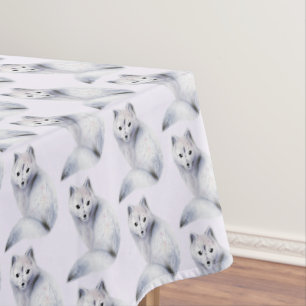 Niedlicher Nordic Fox mit floralen Markierungen Ge Tischdecke